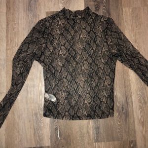 Mesh snake skin crop top